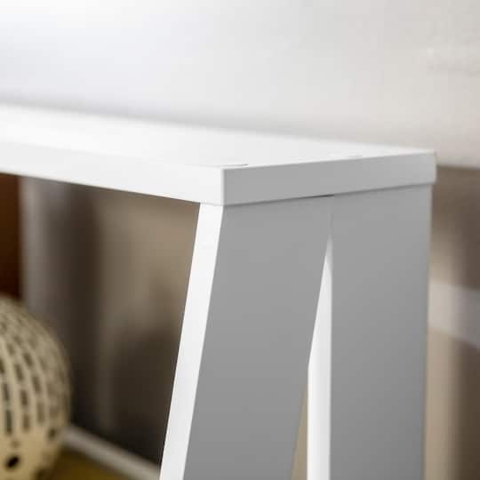 Walker Edison 55" White Modern Ladder Bookshelf